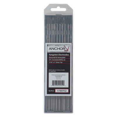 2% Ceria Ground Tungsten, 1/4 in Dia., 7 in Long, 2% Ceria Ground