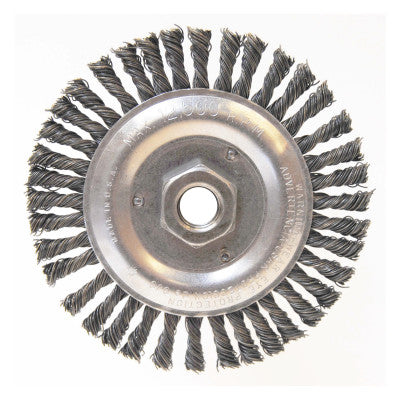 Stringer Bead Wheel Brushes, 5" D x 3/16" W, 0.02" Steel Wire