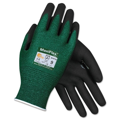 MAXIFLEX CUT GRN ENG YARN BLK NIT MIC A2/EN3