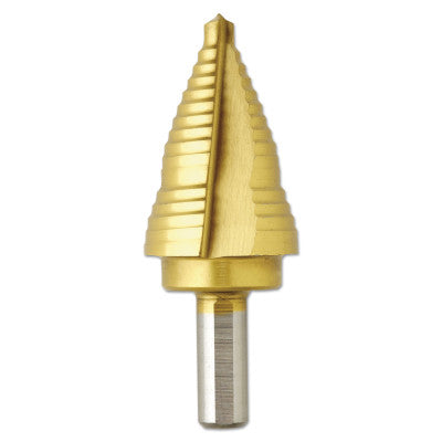 Titanium Coated Step Drill Bits, 1/4 in - 7/8 in, 3 Steps