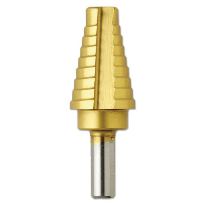 Titanium Coated Step Drill Bits, 9/16 in - 1 in, 8 Steps
