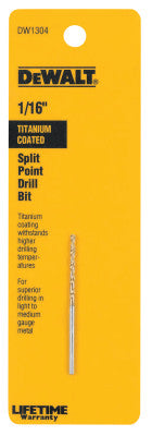 Titanium Split Point Drill Bits, 1/16 in