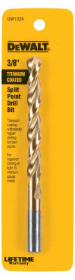 Titanium Split Point Drill Bits, 3/8 in