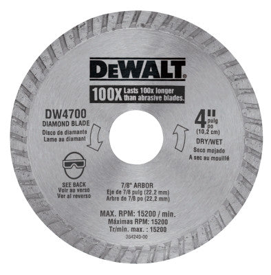 Continuous Rim Diamond Blades, 4 in