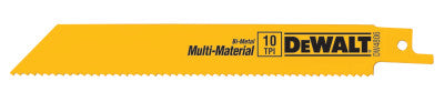 Bi-Metal Reciprocating Saw Blades, 6", 10 TPI, Straight Bk, Multi-Material 25/PK