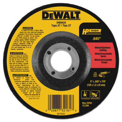 Type 27 Depressed Center Wheels, 5 X .045 X 7/8, A60T Grit, Aluminum Oxide