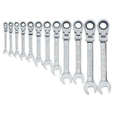 12 Piece Flex Head Ratcheting Wrench Sets, 5/16 - 1 in