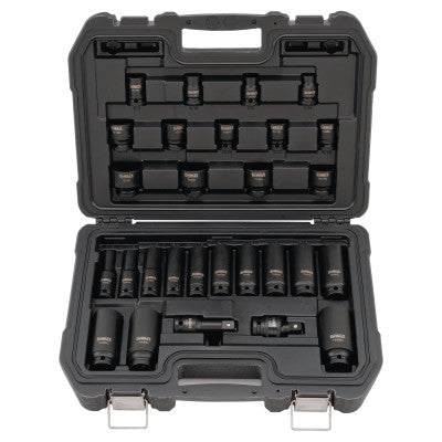 28 Piece Standard & Deep Impact Socket Sets, 1/2 in Drive, 6 Point, Inch