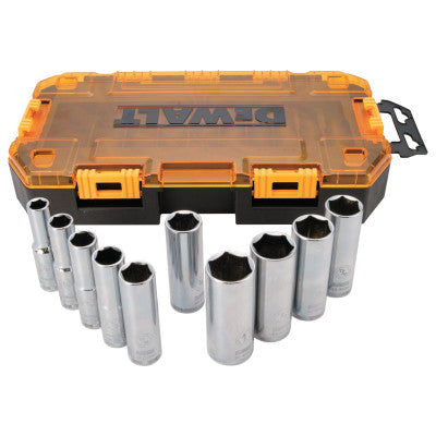 Drive Deep Socket Set, 1/2 in, SAE