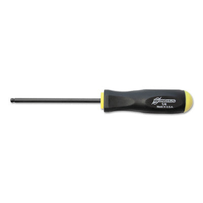 Balldriver Hex Screwdrivers, 1/4 in, 9.7 in Long
