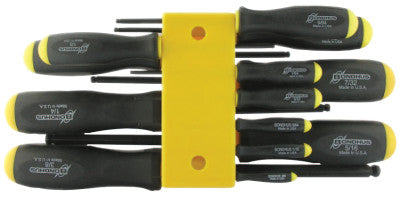 Balldriver Hex Screwdriver Sets, Hex Ball, 8 Piece, .05 - 5/32 in