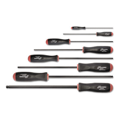 Balldriver Long Hex Screwdriver Sets, Hex Ball, 8 Piece, 2 - 10 mm