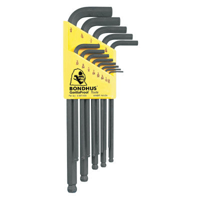 Balldriver L-Wrench Key Sets, 13 per holder, Hex Ball Tip, Inch