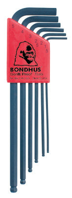Balldriver L-Wrench Key Sets, 6 per holder, Hex Ball Tip, Metric
