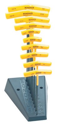 Balldriver T-Handle Hex Key Sets, 10 per stand, Hex Ball Tip, Inch