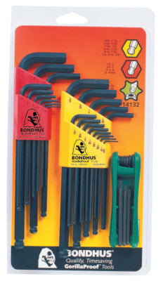 Balldriver L-Wrench Fold-Up Set, 30 pieces T6-T25, Torx Tip, Inch/Metric