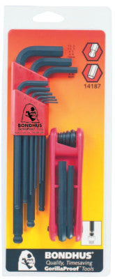 Balldriver L-Wrench and Fold-Up Set Combination, 16 pieces, Hex Ball Tip, Metric