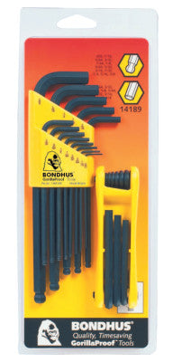 Balldriver L-Wrench and Fold-Up Set Combinations, 22 pieces, Hex Ball Tip, Inch