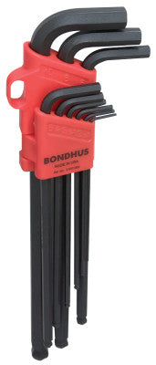 Balldriver L-Wrench Key Sets, 9 per holder, Hex Ball Tip, Metric, Extra Long
