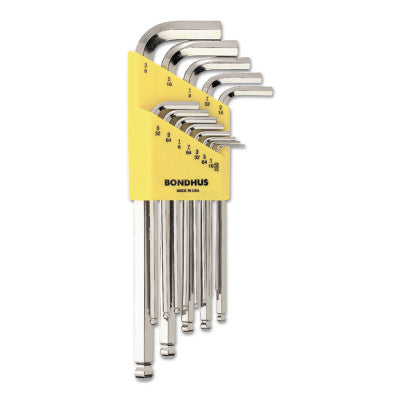 BriteGuard Balldriver L-Wrench Key Sets, 13 per holder, Hex Ball Tip, Inch