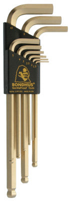 GoldGuard Balldriver L-Wrench Sets, 9 per holder, Hex Ball Tip, Metric