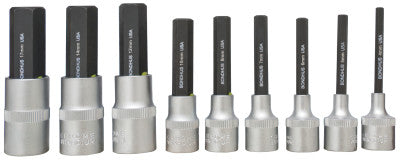 ProHold Socket Bit Sets, 3/8 in-1/2 in, 9 Piece, Metric