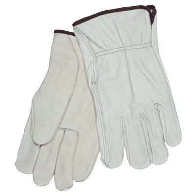 Unlined Drivers Gloves, Grain Cow Leather, X-Large, Beige/Blue