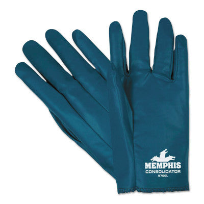 Consolidator Nitrile Gloves, Slip-On, Cotton Interlock, Medium, Blue