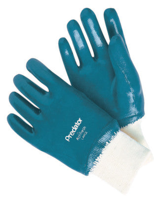 Predator Nitrile Coated Gloves, Small, Blue, Smooth, Palm/Knuckle Coated