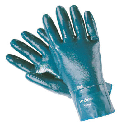 Predalite Nitrile Gloves, Fully Coated, Large, Blue