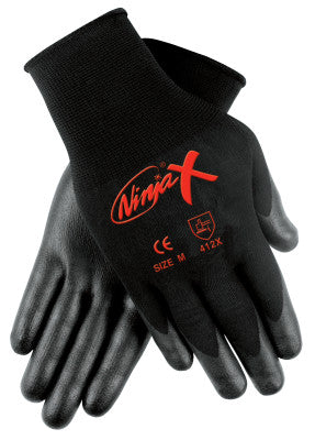 Ninja X Bi-Polymer Coated Palm Gloves, Small, Black
