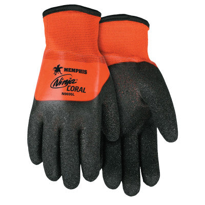 Ninja Coral Gloves, Large, Hi-Vis Orange/Black/White