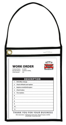BLK SHOP TICKET HOLDER W/STRAP CLR 9 X 12