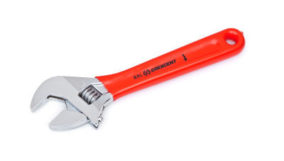Cushion Grip Adjustable Wrenches, 6" Long, 15/16" Opening, Chrome, Cushion Grip