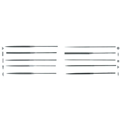 Half Round Needle Files, 6 Cut, 6 1/4 in