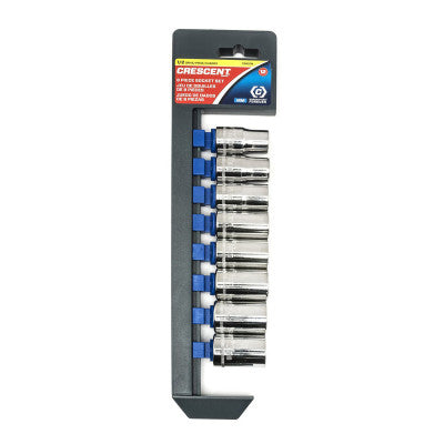 8 Piece 1/2 in Drive Standard Socket Sets, 12 Point, 12 mm - 21 mm, Metric