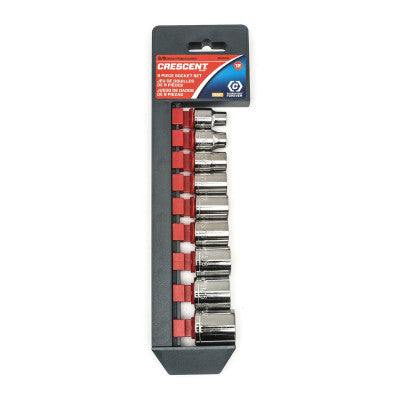 9 Pc. 12 Point Standard SAE Socket Sets, 3/8 in Dr, 1/4 in - 11/16 in Opening