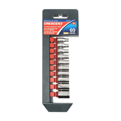 10 Piece 1/4 in Drive Standard Socket Sets, 6 Point, 5/32 in - 1/2 in, SAE
