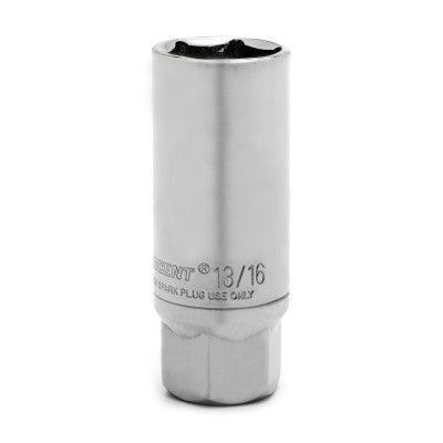 3/8" Drive Sparkplug Sockets, 3/8 in Drive, 3/4 in, 2.63 in Long, 6 Points
