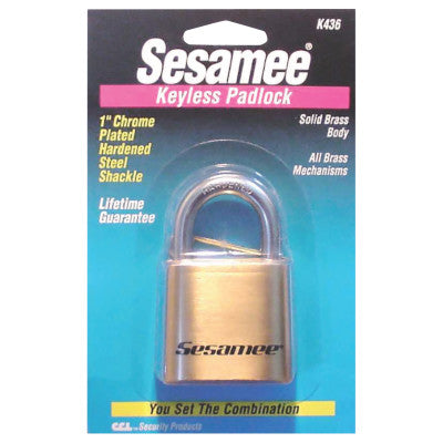 Sesamee Keyless Padlocks, 5/16 in Diam., 1 in L X 1 in W, Silver/Black