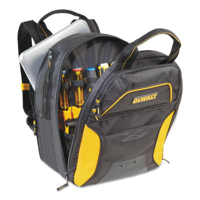 USB Charging Tool Backpacks, 11in x 15 in, 33 Compartments, Yellow/Black, No LED