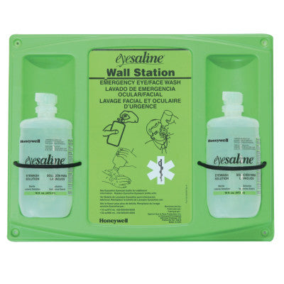 Emergency Eyewash Eyesaline Wall Stations, 16 oz Double Bottle