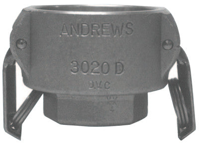 Andrews Part D Cam and Groove Couplers, 2 x 1 1/2 in (FNPT)
