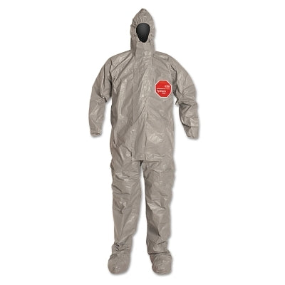 TYCHEM F COVERALL W/RESPFIT HOOD STORM FLAP