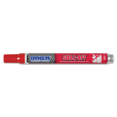 SUDZ OFF Detergent Removable Temporary Markers, Red, Medium