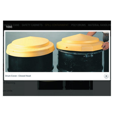 Closed Head Drum Cover, High Density Polyethylene (HDPE), 23 in Dia.