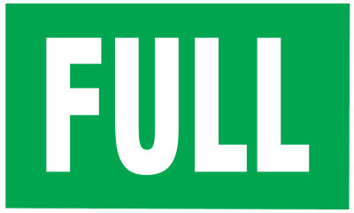 Gas Cylinder Lockout Labels, Full Gas, 5 in W x 3 in L, Green/White