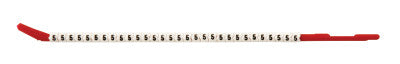 Clip Sleeve Wire Markers, 3 in x 8 1/2 in, "5", Black on White