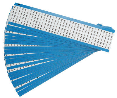 Solid Letters Wire Marker Cards, 9 1/2 in x 1 in, "C", Black on White