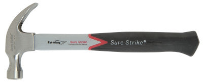 Sure Strike Curve Claw Hammer, Forged Steel, Cushion Fiberglass Handle, 13 in